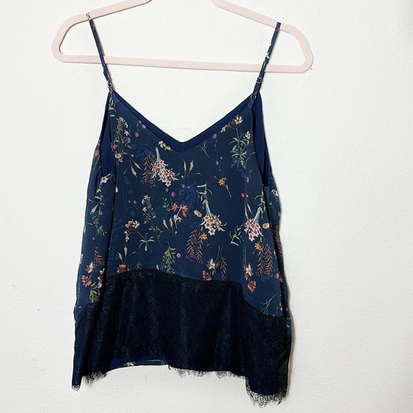 Maeve Anthropologie Floral Tank Top with lace details spaghetti straps size XS - Picture 4 of 9